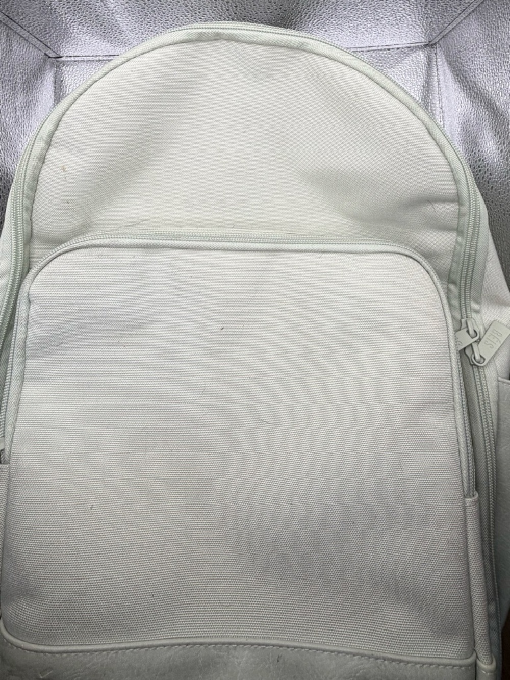 BEIS Backpack Pale Green Travel Laptop School Bag Neutral Everyday - Picture 3 of 9